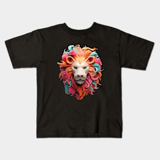 3D Colorful Lion Kids T-Shirt